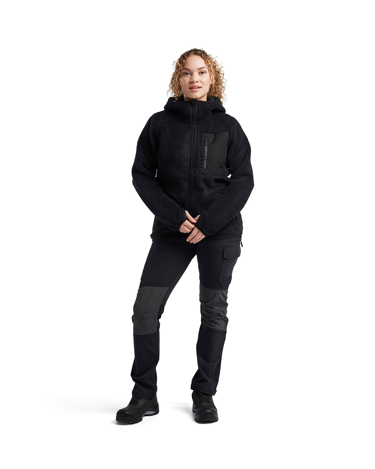 Blåkläder Damen 4727 Faserpelz-Kapuzenjacke – schwarz