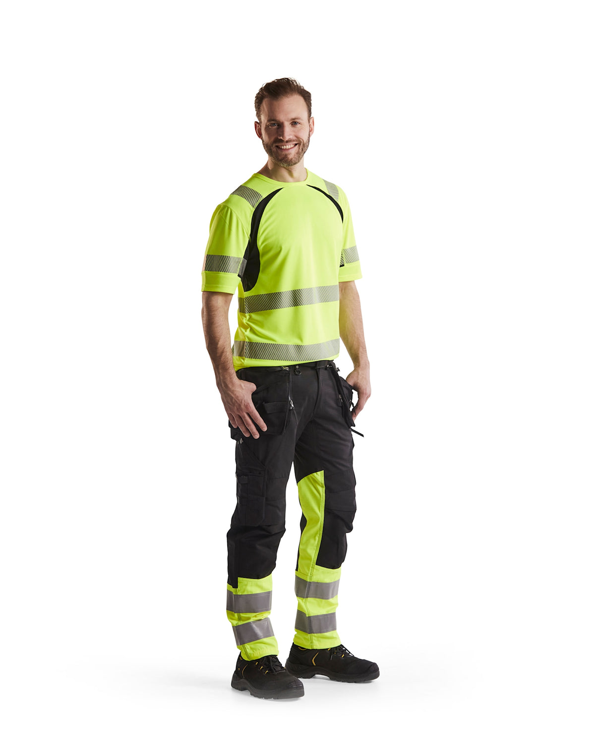 Blåkläder 3397 Warnschutz T-Shirt m. UV-Schutz – gelb/schwarz